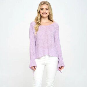 NWT Urban Outfitters Lumiere Oversized Purple Bell Sleeve Blouse